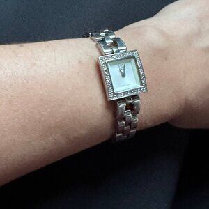 Vintage ESQ by Movado Venture Women’s Stainless Steel Watch with Square White Di